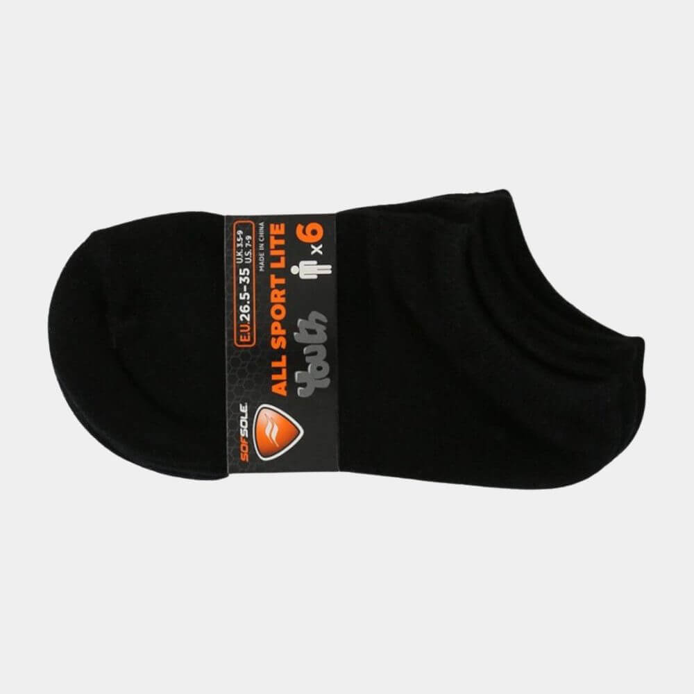 YOUTH ALL SPORT LITE NO SHOW SOCKS / 6 PCK