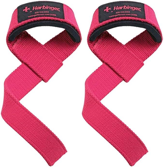 PADDED COTTON LIFTING STRAPS PINK