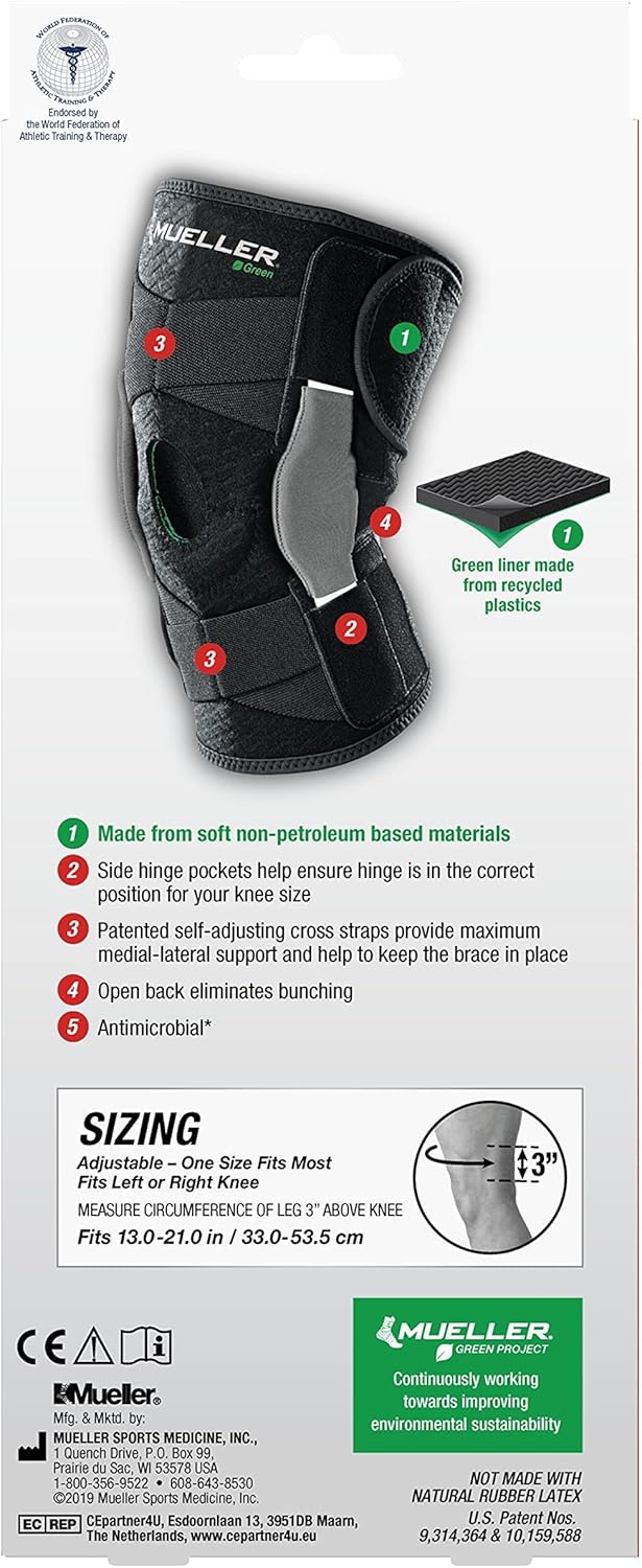 GREEN ADJUSTABLE HINGED KNEE ONE SIZE