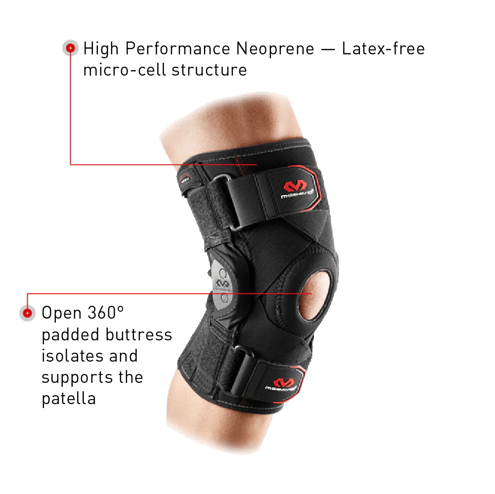 KNEE BRACE with POLYCENTRIC HINGES & CROSS STRAPS