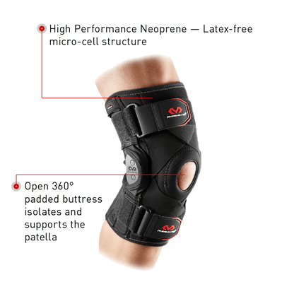 KNEE BRACE with POLYCENTRIC HINGES & CROSS STRAPS